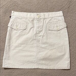Vintage Polo Ralph Lauren 100% Cotton Utility Cream Mini Skirt